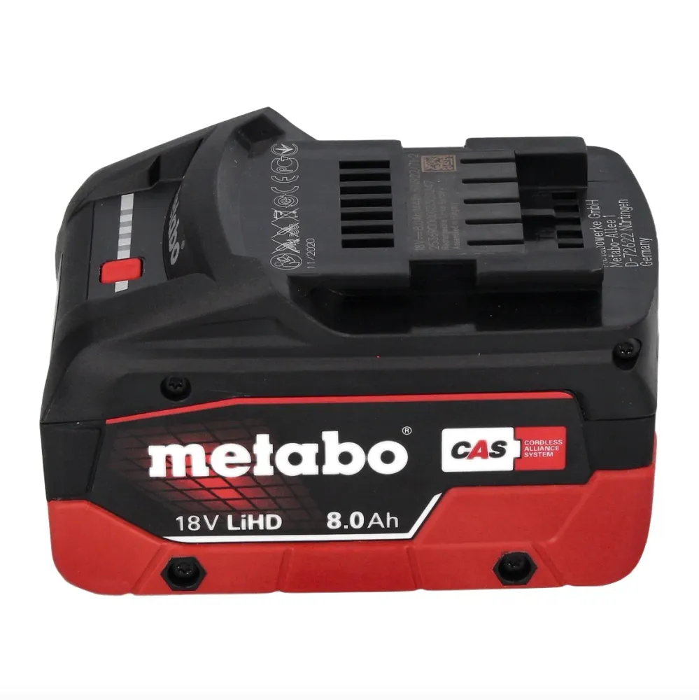 Metabo SSW 18 LTX 300 BL llave de impacto sin cable 18 V 300 Nm 1/2" sin escobillas + 1x baterí recargable 8,0 Ah + metaBO...