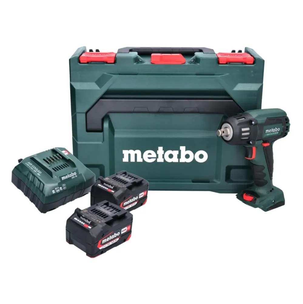 Metabo SSW 18 LTX 400 BL Atornillador de impacto baterí 18 V 400 Nm 1/2" (602205500) sin escobillas + 2x baterí 4,0 Ah + c...
