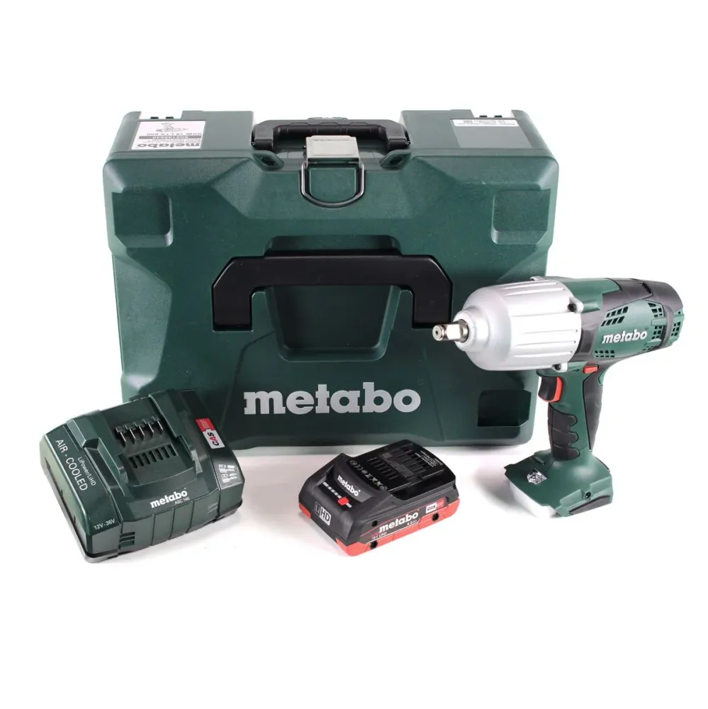 Metabo SSW 18 LTX 600 Atornillador de impacto baterí 18 V 600 Nm 1/2" + 1x baterí LiHD 4,0 Ah + cargador + MetaLoc
