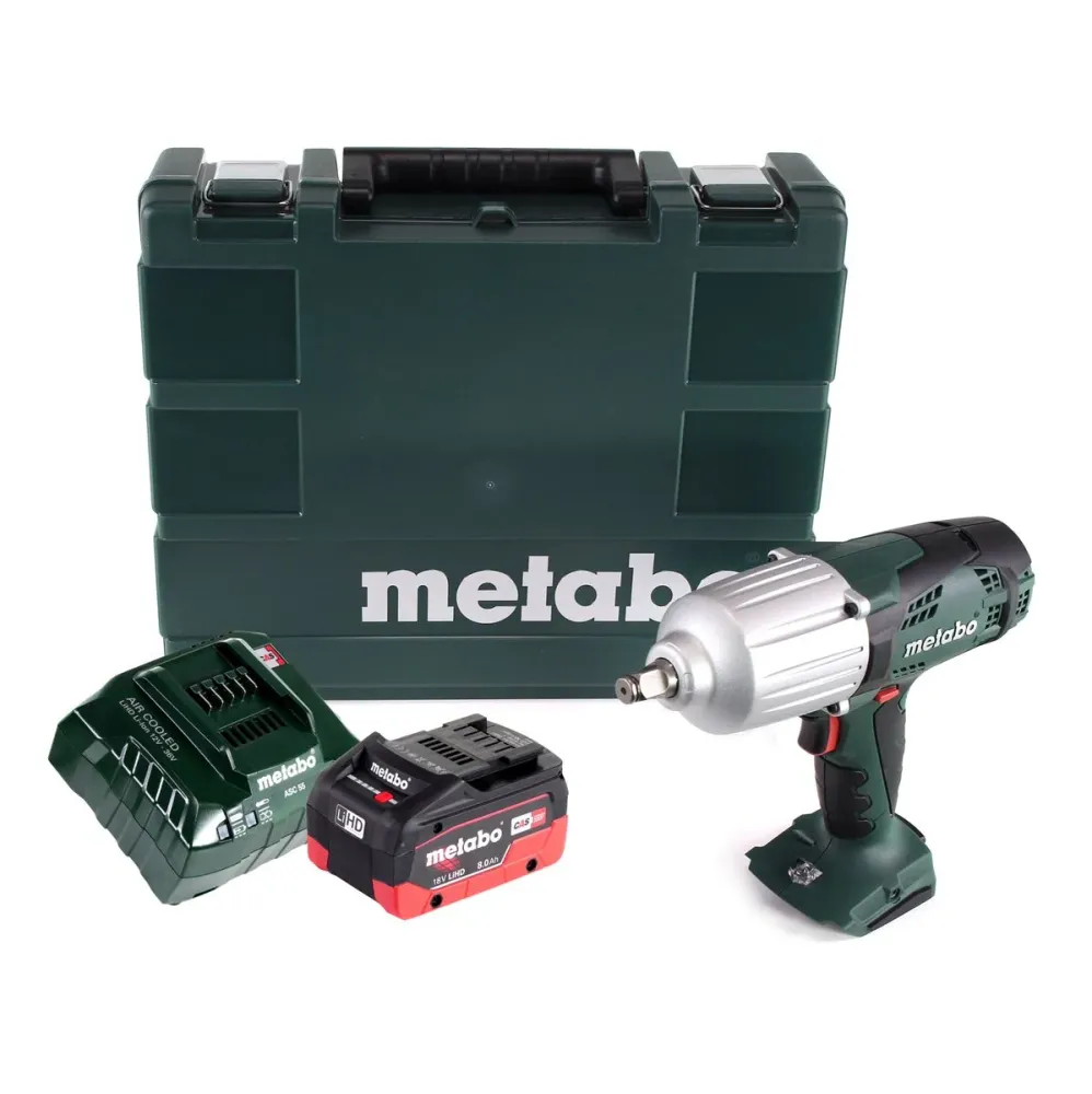 Metabo SSW 18 LTX 600 atornillador de impacto baterí 18 V 600 Nm 1/2" + 1x baterí 8,0 Ah + cargador + maletín