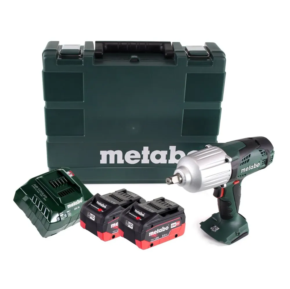 Metabo SSW 18 LTX 600 atornillador de impacto baterí 18 V 600 Nm 1/2" + 2x baterías 8,0 Ah + cargador + maletín