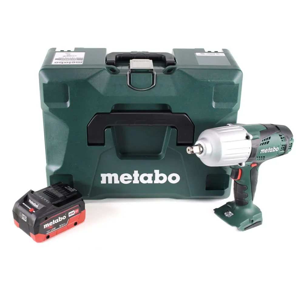 Metabo SSW 18 LTX 600 Atornillador de impacto baterí 18 V 600 Nm 1/2" + 1x baterí LiHD 8,0 Ah + MetaLoc - sin cargador