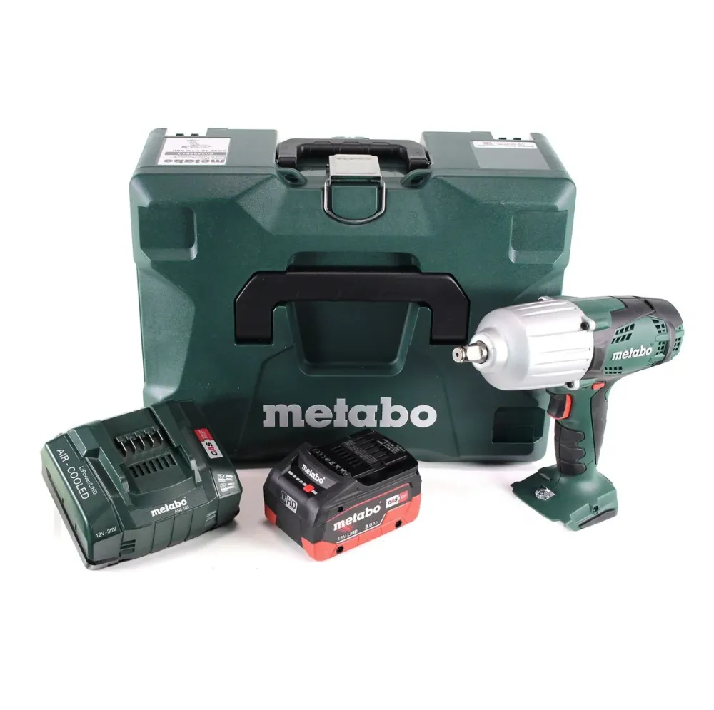 Metabo SSW 18 LTX 600 Atornillador de impacto baterí 18 V 600 Nm 1/2" + 1x baterí LiHD 8,0 Ah + cargador + MetaLoc