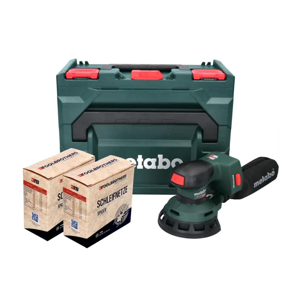 Metabo SXA 18 LTX 125 BL Lijadora orbital sin cable 18 V 125 mm (600146840) sin escobillas + 2x Juego de abrasivos de red...