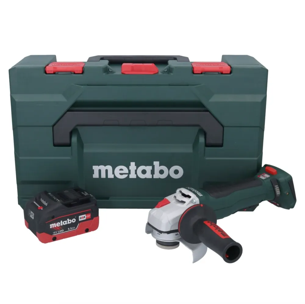 Metabo WPB 18 LT BL 11-125 Quick Amoladora angular sin cable 18 V 125 mm sin escobillas + 1x baterí 5,5 Ah + metaBOX - sin...
