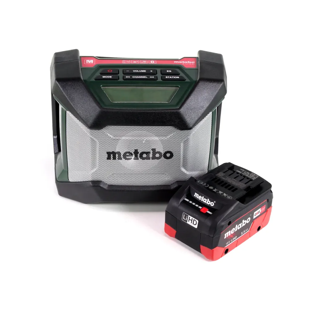 Radio de obra con baterí Metabo R 12-18 BT (600777850) + 1 baterí de 5,5 Ah, sin cargador