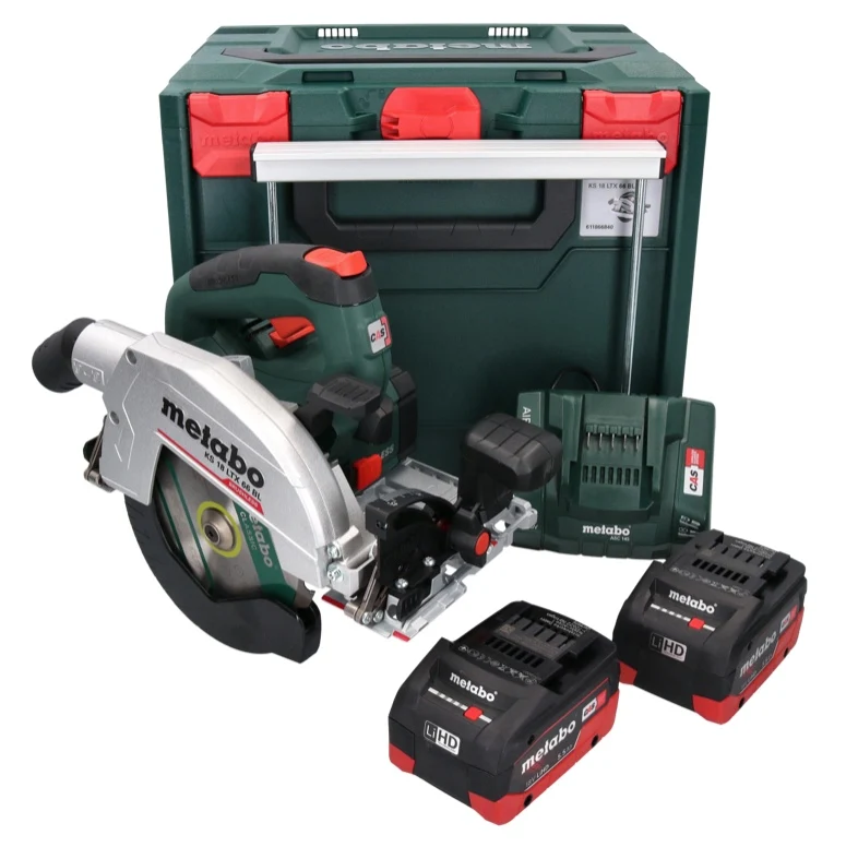 Sierra circular de baterí Metabo KS 18 LTX 66 BL 18 V 165 mm (611866660) + 2x baterí 5,5 Ah + cargador + metaBOX