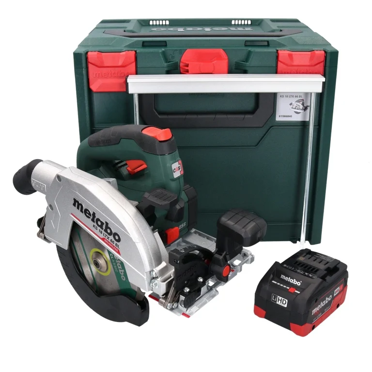 Sierra circular de baterí Metabo KS 18 LTX 66 BL 18 V 165 mm + 1x baterí 8,0 Ah + metaBOX - sin cargador