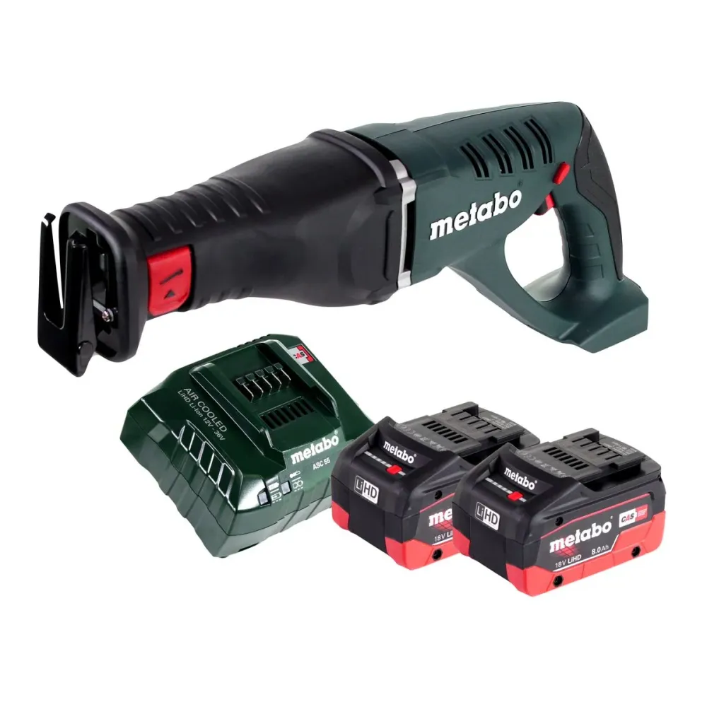 Sierra sable baterí Metabo ASE 18 LTX sierra alternativa 18 V + 2 baterías 8,0 Ah + cargador