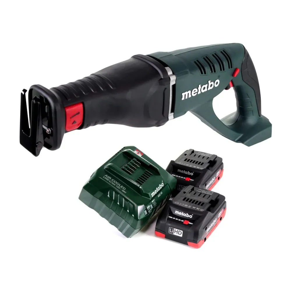 Sierra de sable baterí Metabo ASE 18 LTX sierra alternativa 18 V + 2 baterías 4,0 Ah + cargador