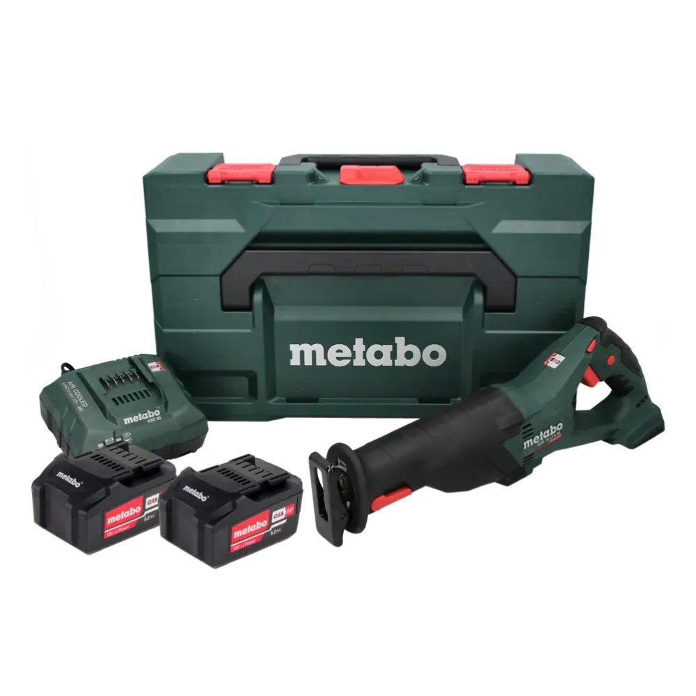 Sierra sable baterí Metabo SSE 18 LTX BL sierra alternativa 18 V sin escobillas (602267650) + 2x baterí 5,2 Ah + cargador...