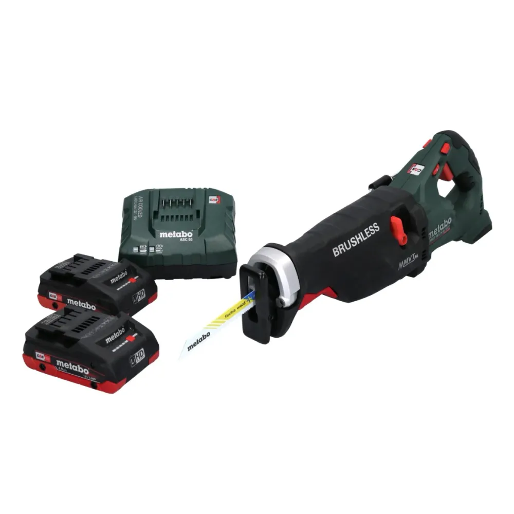 Sierra sable baterí Metabo SSEP 18 LTX BL MVT 18 V sin escobillas + 2x baterí 4,0 Ah + cargador