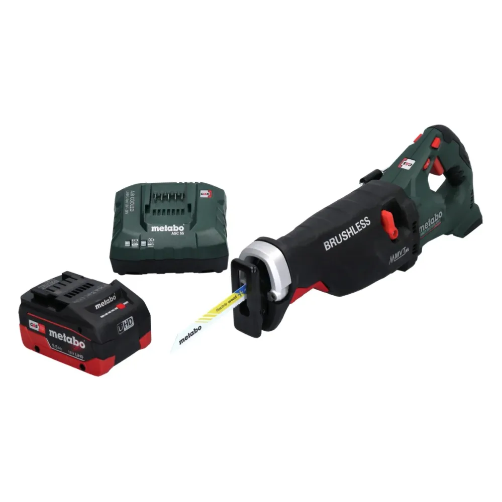Sierra sable baterí Metabo SSEP 18 LTX BL MVT 18 V sin escobillas + 1x baterí 5,5 Ah + cargador