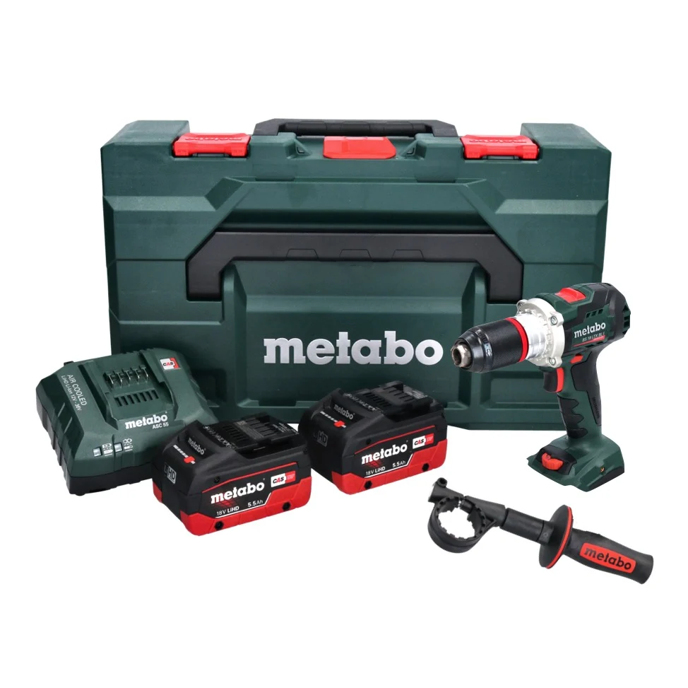 Taladro atornillador baterí Metabo BS 18 LTX BL I 18 V 130 Nm ( 602358660 ) + 2x baterí recargable 5,5 Ah + cargador + met...