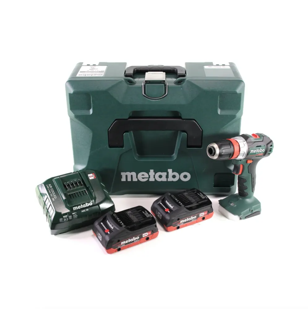 Taladro atornillador baterí Metabo BS 18 L BL Q 18 V 60 Nm sin escobillas + MetaLoc + 2 baterías LiHD 4,0 Ah + cargador