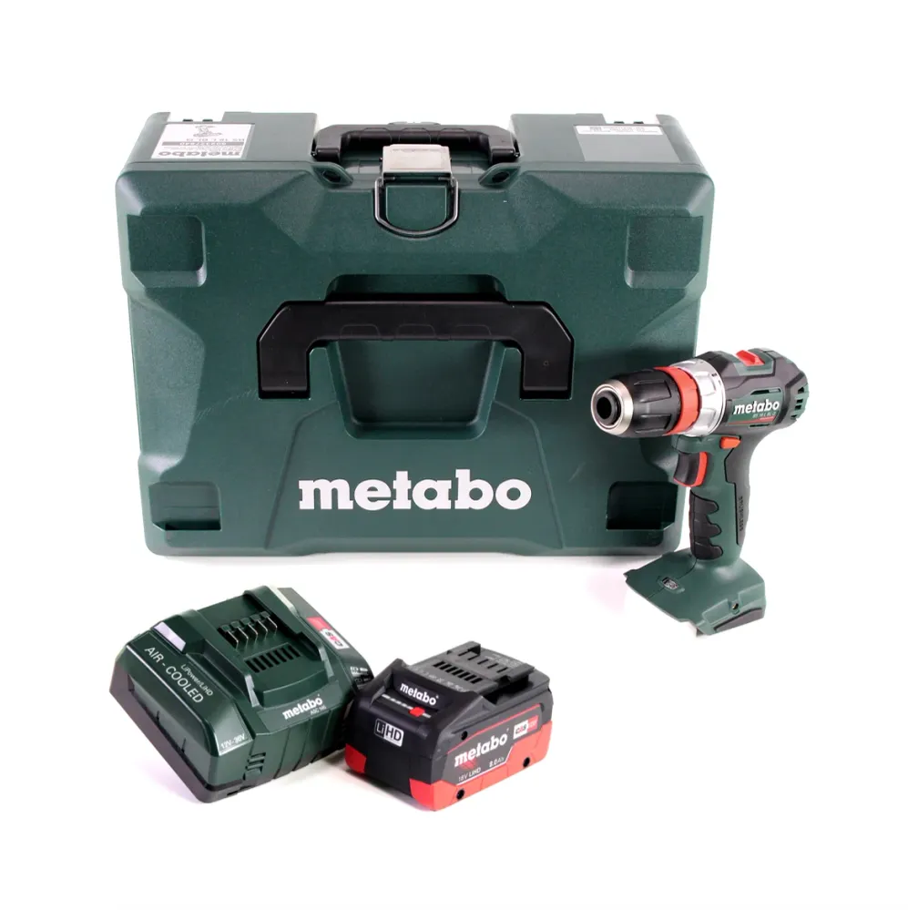 Taladro atornillador baterí Metabo BS 18 L BL Q 18 V 60 Nm sin escobillas + MetaLoc + 1 baterí LiHD de 8,0 Ah + cargador