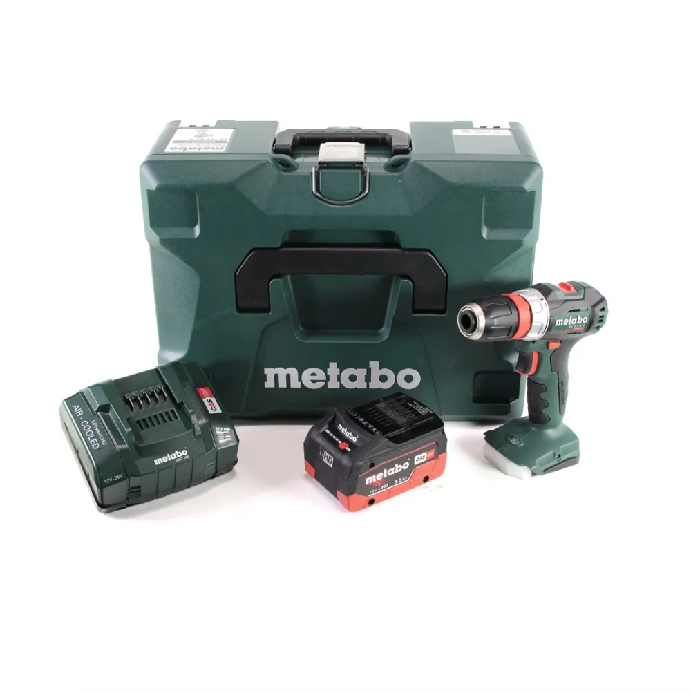 Taladro atornillador baterí Metabo BS 18 L BL Q 18 V 60 Nm sin escobillas + MetaLoc + 1 baterí LiHD de 5,5 Ah + cargador