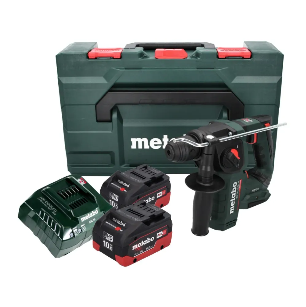 Taladro percutor baterí Metabo BH 18 LTX BL 16 18 V 1,3 J SDS-plus Brushless + 2x baterí recargable 10,0 Ah + cargador + M...