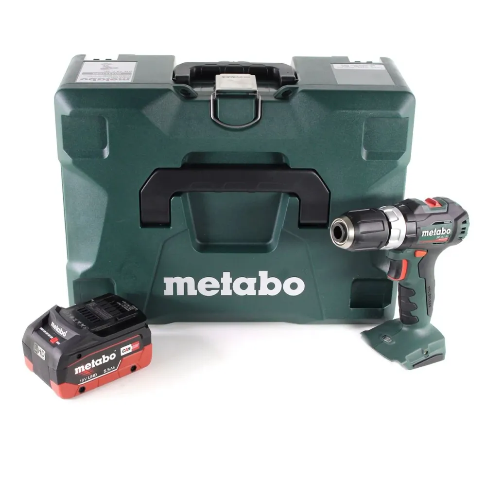 Taladro percutor baterí Metabo SB 18 L BL 18 V 60 Nm sin escobillas + 1x baterí LiHD 5,5 Ah + MetaLoc - sin cargador