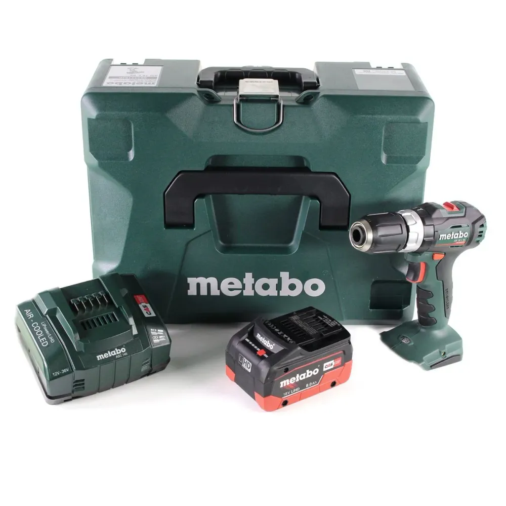 Taladro percutor baterí Metabo SB 18 L BL 18 V 60 Nm sin escobillas + 1x baterí LiHD 8,0 Ah + MetaLoc - sin cargador