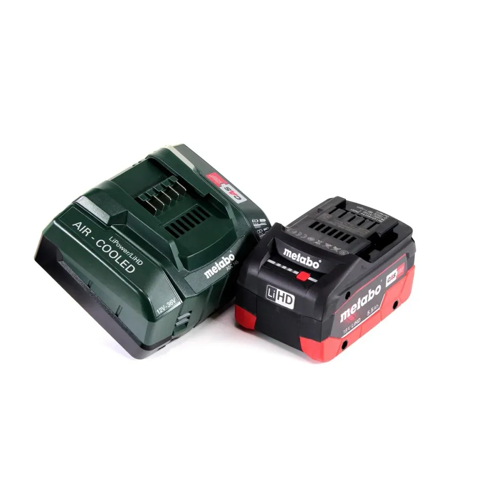 Tijeras de hojalata para baterí Metabo SCV 18 LTX BL 1.6 18 V sin escobillas + 1x baterí LiHD 5,5 Ah + cargador + MetaLoc