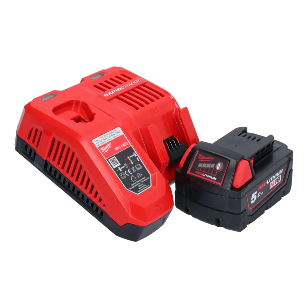 Amoladora angular baterí Milwaukee M18 CAG115XPDB-501 18 V 115 mm sin escobillas + 1x baterí 5,0 Ah + cargador