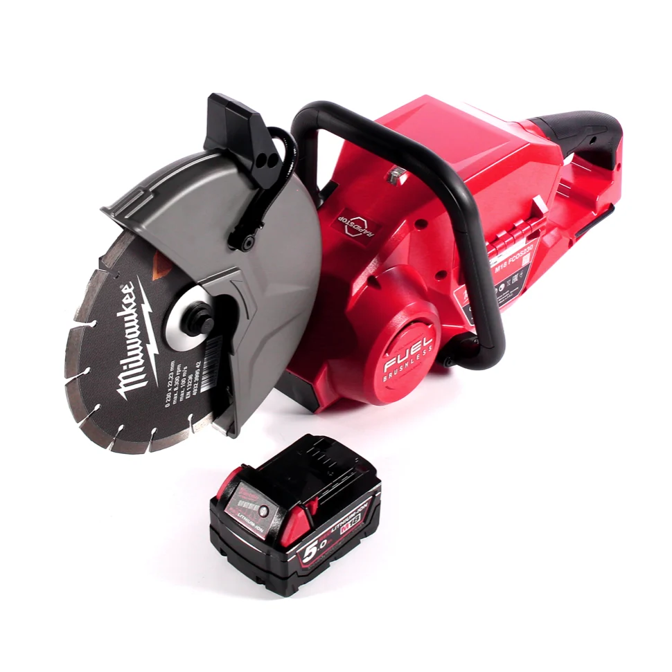 Amoladora de corte baterí Milwaukee M18 FCOS230-501 18 V 230 mm sin escobillas + 1x baterí 5,0 Ah - sin cargador