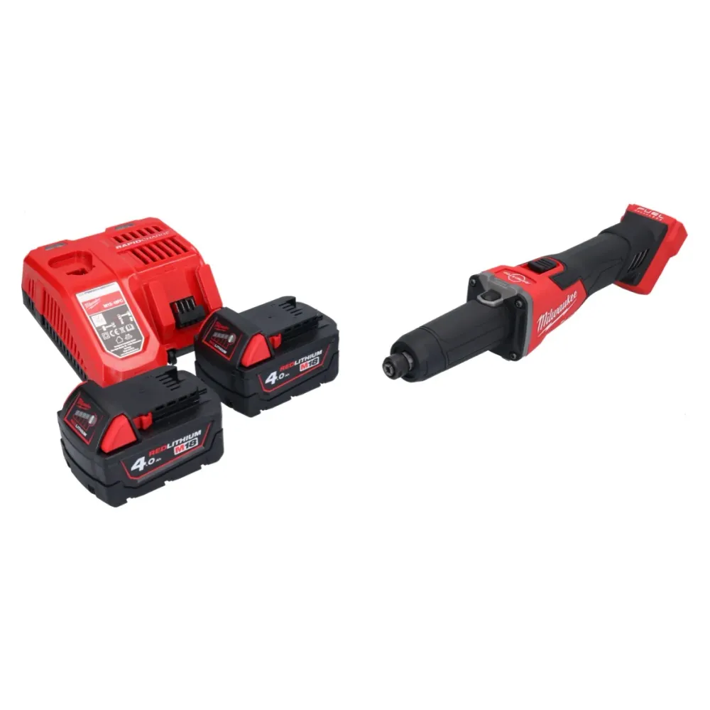 Amoladora recta baterí Milwaukee M18 FDGRB-402 18 V 50 mm sin escobillas + 2x baterías 4,0 Ah + cargador
