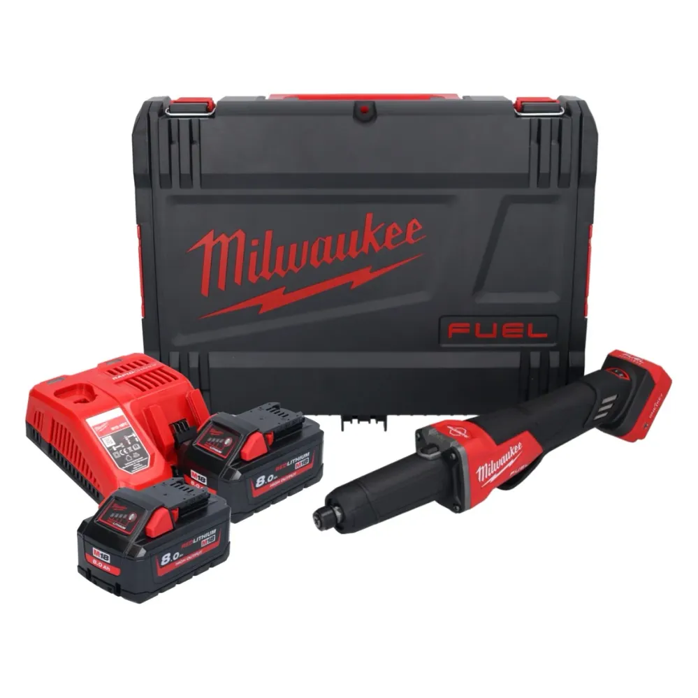 Amoladora recta baterí Milwaukee M18 FDGROVPDB-802X 18 V sin escobillas + 2x baterí 8,0 Ah + cargador + caja HD