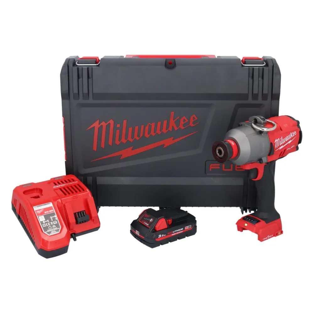 Atornillador de impacto baterí Milwaukee M18 ONEFHIWH716-301X 18 V 1017 Nm 7/16" brushless + 1x baterí 3.0 Ah + cargador +...
