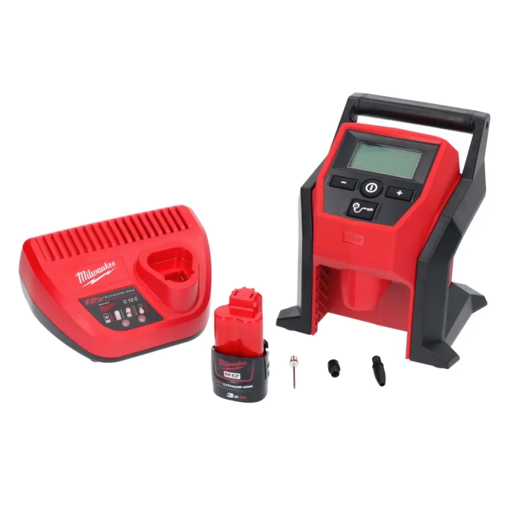Compresor de baterí Milwaukee M12 BI-301C 12 V + 1x baterí 3.0 Ah + cargador