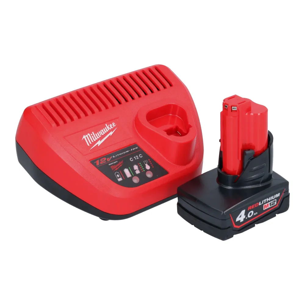 Llave de impacto baterí Milwaukee M12 FQID-401 12 V 50 Nm 1/4" sin escobillas + 1x baterí 4,0 Ah + cargador