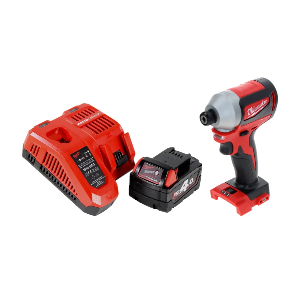 Llave de impacto baterí Milwaukee M18 BLID2-401FC 18 V 180 Nm 1/4" sin escobillas + 1x baterí 4,0 Ah + cargador
