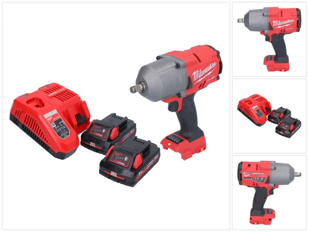 Llave de impacto baterí Milwaukee M18 FHIWF12-302 18 V 1356 Nm 1/2" sin escobillas + 2x baterías 3,0 Ah + cargador