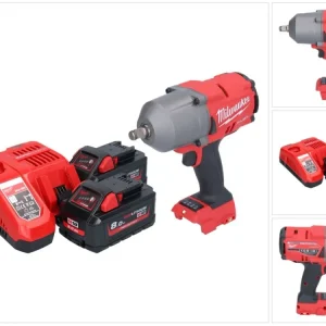 Llave de impacto baterí Milwaukee M18 FHIWF12-802 18 V 1356 Nm 1/2" sin escobillas + 2x baterí 8,0 Ah + cargador