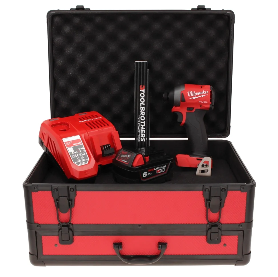 Llave de impacto baterí Milwaukee M18 FID2-601FC TX 18 V 1/4" 226 Nm + 1x baterí 6,0 Ah + cargador + metro plegable + estu...