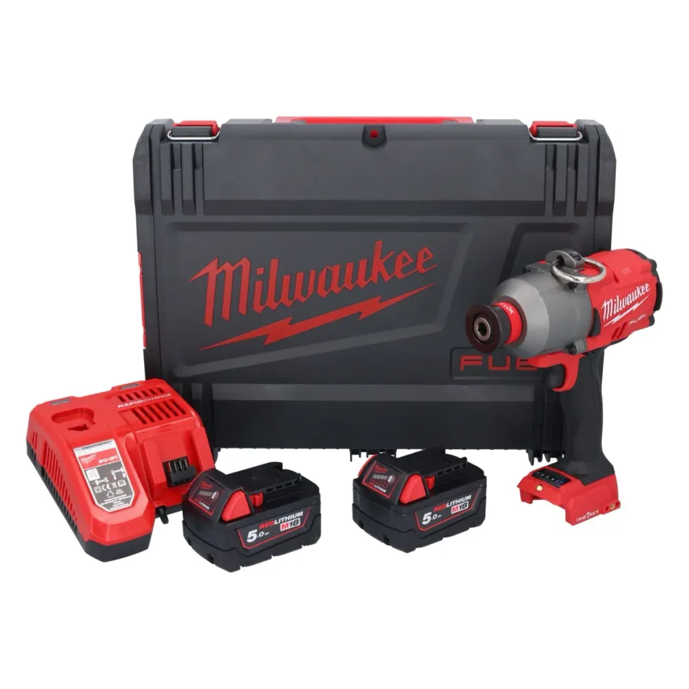 Llave de impacto baterí Milwaukee M18 ONEFHIWH716-502X 18 V 1017 Nm 7/16" (4933479406) brushless + 2x baterí 5.0 Ah + carg...