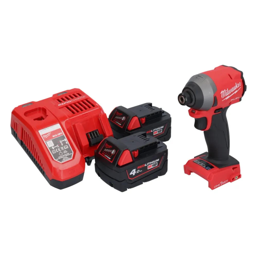 Llave de impacto baterí Milwaukee M18 ONEID2-402 18 V 226 Nm 1/4" sin escobillas + 2x baterí 4,0 Ah + cargador