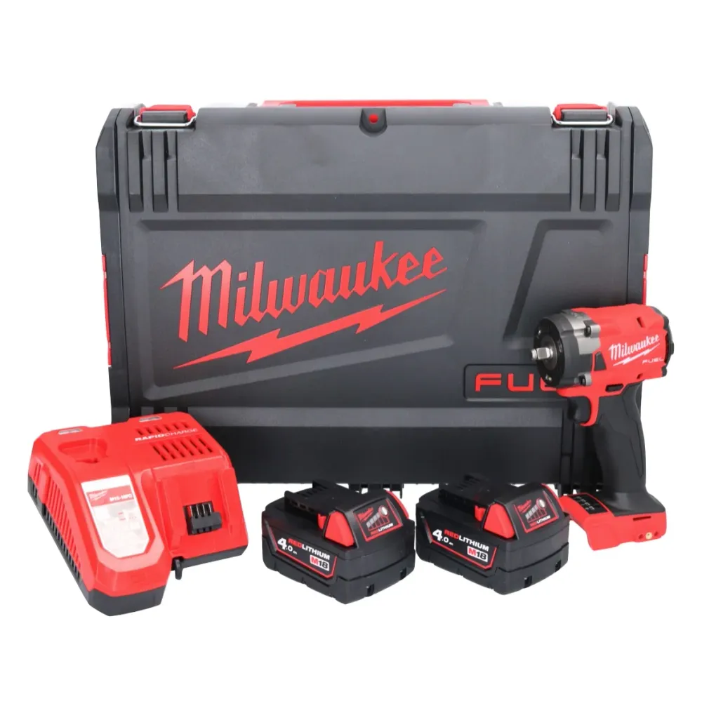 Llave de impacto inalámbrica Milwaukee M18 FIW2F38-402X 18 V 339 Nm 3/8" sin escobillas + 2x baterí 4,0 Ah + cargador + ca...