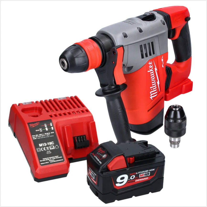Martillo combinado baterí Milwaukee M18 CHPX-901 18 V 4,0 J SDS Plus Brushless + 1x baterí 9,0 Ah + cargador