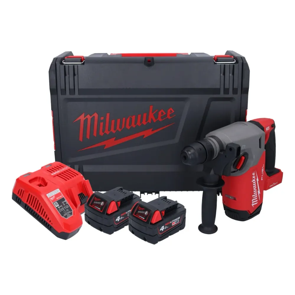 Martillo combinado baterí Milwaukee M18 ONEFHX-402X 18 V 2,5 J SDS-Plus sin escobillas + 2x baterí 4,0 Ah + cargador + caj...