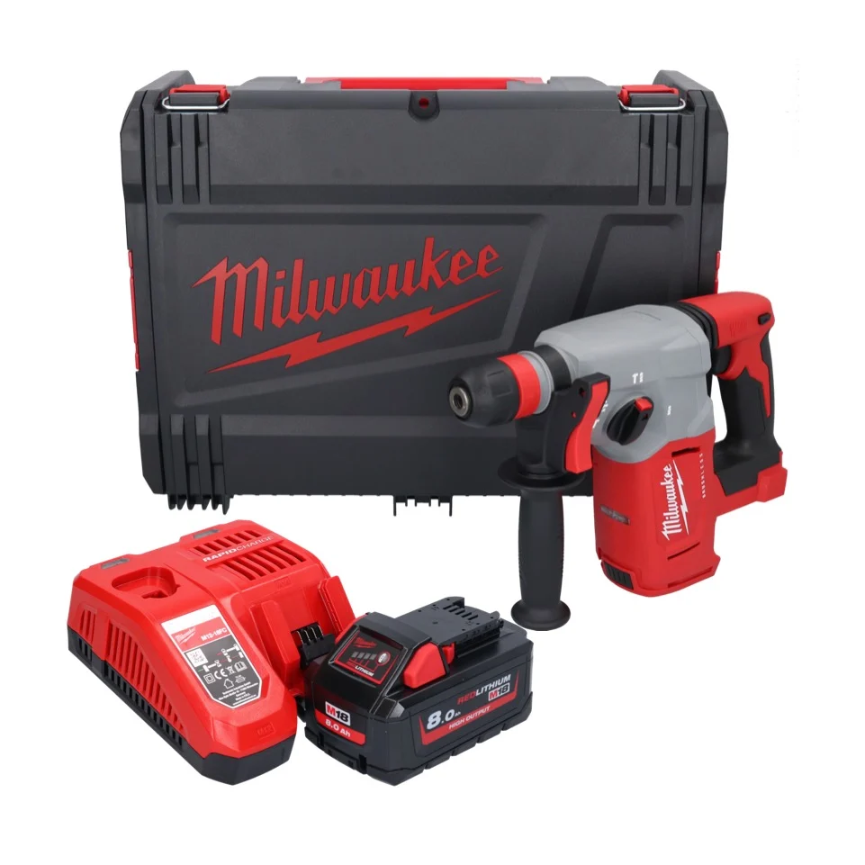Martillo combinado sin cable Milwaukee M18 BLHX-801X 18 V 2.3 J Brushless + 1x baterí 8.0 Ah + cargador + caja HD