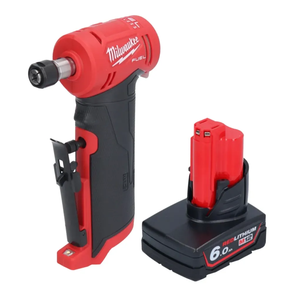Milwaukee M12 FDGA-601 Amoladora recta angular 12 V 6 / 8 mm sin escobillas + 1x baterí 6.0 Ah - sin cargador