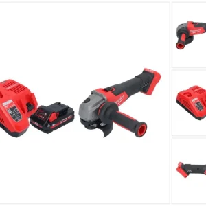 Milwaukee M18 FSAG115X-301 Amoladora angular sin cable 18 V 115 mm sin escobillas + 1x baterí recargable 3,0 Ah + cargador