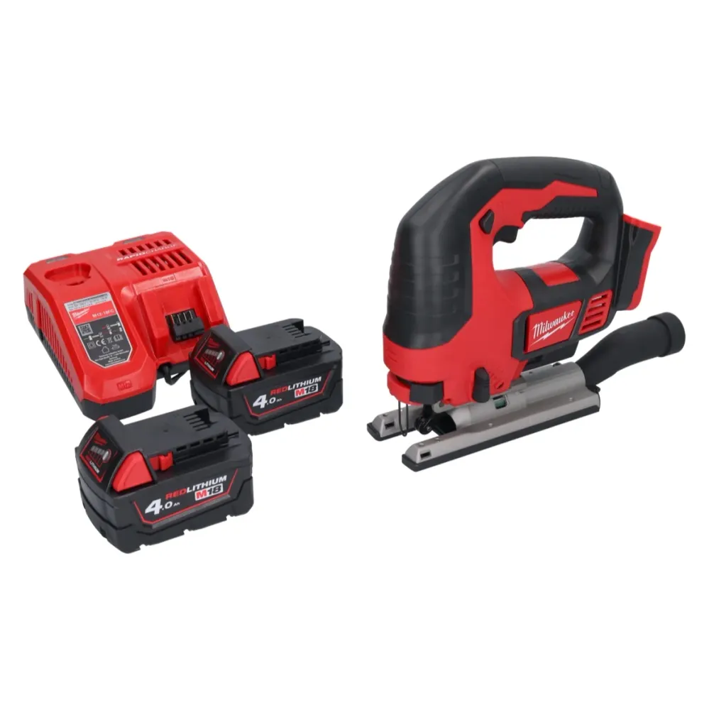 Sierra de calar baterí Milwaukee M18 BJS-402 18 V + 2x baterías 4,0 Ah + cargador