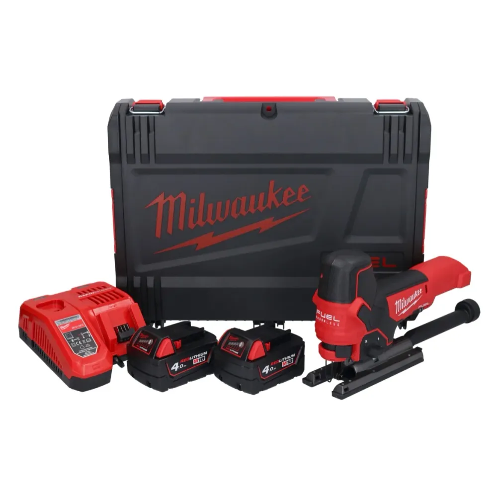 Sierra de calar baterí Milwaukee M18 FBJS-402X 18 V sin escobillas + 2x baterías 4.0 Ah + cargador + caja HD