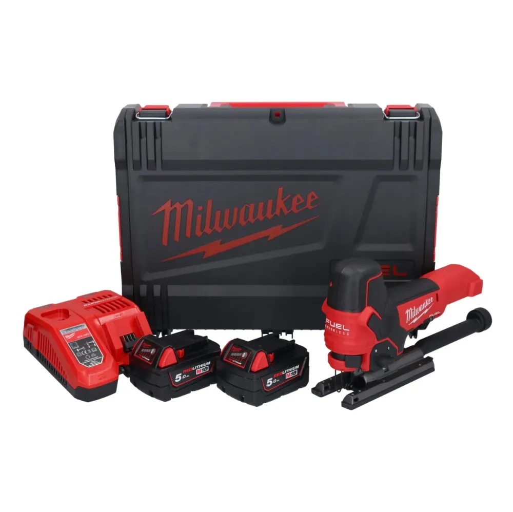 Sierra de calar baterí Milwaukee M18 FBJS-502X 18 V brushless + 2x baterí 5.0 Ah + cargador + caja HD