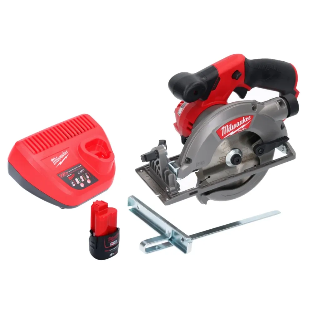 Sierra circular de mano baterí Milwaukee M12 CCS44-301C 12 V 140 mm sin escobillas + 1x baterí 3,0 Ah + cargador
