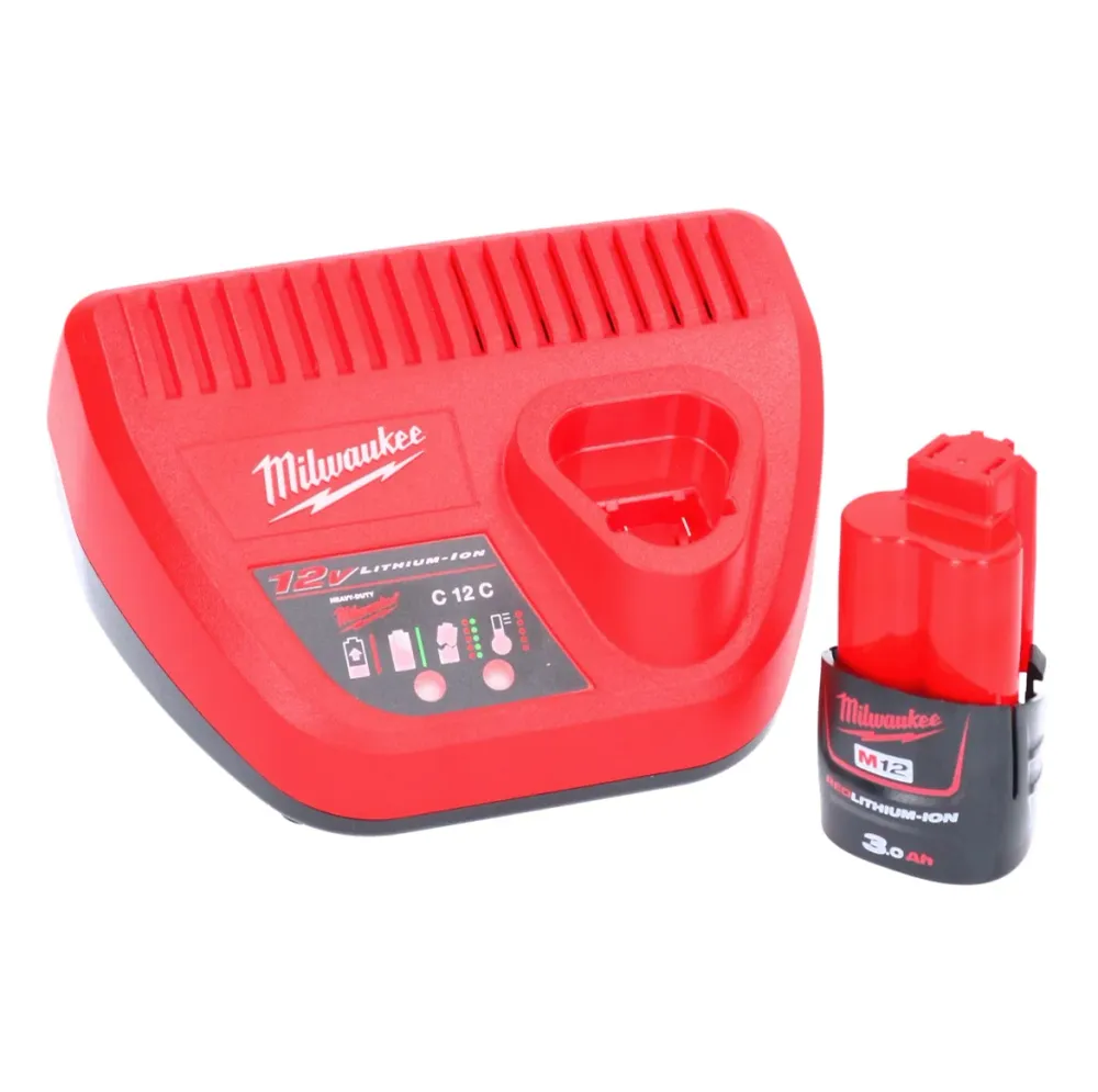 Sierra circular de mano baterí Milwaukee M12 CCS44-301C 12 V 140 mm sin escobillas + 1x baterí 3,0 Ah + cargador