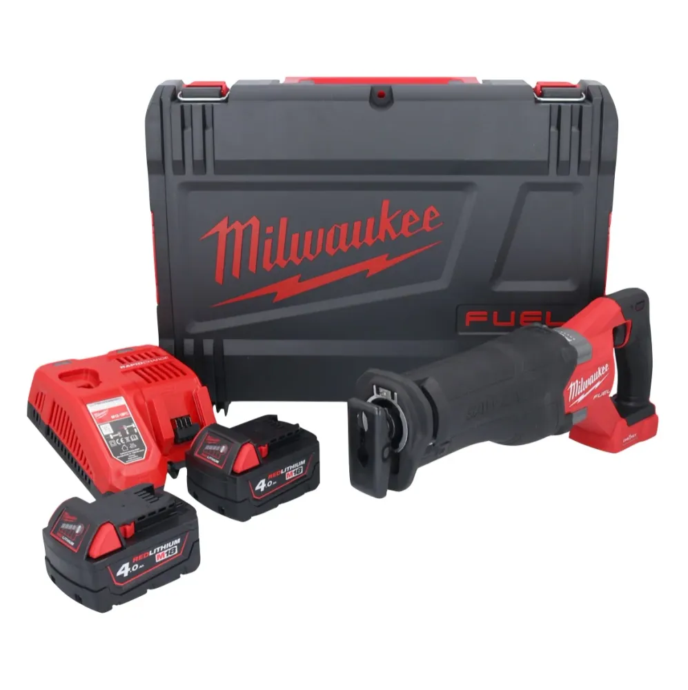 Sierra sable Milwaukee M18 ONEFSZ-402X baterí 18 V sin escobillas + 2x baterías 4.0 Ah + cargador + caja HD
